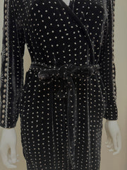 Dodo Bar Or Black Velvet Jumpsuit with Glitter Size 42/8