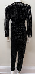 Dodo Bar Or Black Velvet Jumpsuit with Glitter Size 42/8