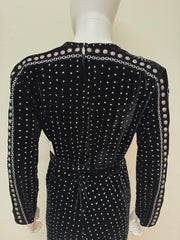 Dodo Bar Or Black Velvet Jumpsuit with Glitter Size 42/8