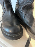 Rick Owens Black Leather Lug Boots Sz 38