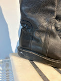 Rick Owens Black Leather Lug Boots Sz 38