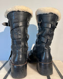 Coach Shearling Moto Boots Size 6.5