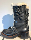 Coach Shearling Moto Boots Size 6.5