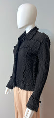 Issey Miyake blazer in size 6, shown in a stylish clothing image, featuring sleek fabric and tailored fit.