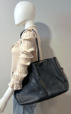 Yves Saint Laurent Calfskin Large Neo Double Reversible Tote Black/Tan