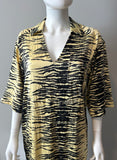 Ganni Yellow and Black Crinkle Dress Size XS - LAB