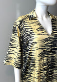 Ganni Yellow and Black Crinkle Dress Size XS - LAB