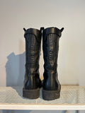 Rick Owens Black Leather Lug Boots Sz 38