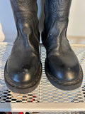 Rick Owens Black Leather Lug Boots Sz 38