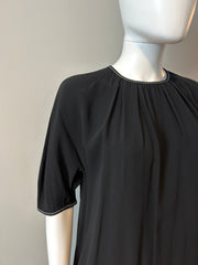 Marni black tunic in size 42/8, stylish clothing with a sleek design, shown on a hanger.