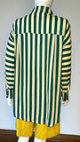 Natalie Martin Jennifer Shirt Thick Stripe Ivory/Green Size S