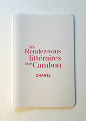 Chanel lined notebooks in black with signature logo, elegant home stationery for writing or note-taking.