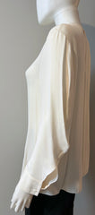 Fendi cream blouse size 40/6, elegant women's clothing with soft fabric and stylish design, displayed on a white background.