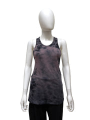 Raquel Allegra cotton tie-dye tank top with sleeveless design and relaxed fit, featuring vibrant blue and white tie-dye pattern.