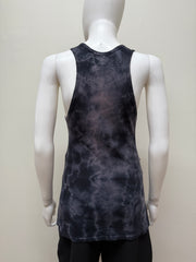 Raquel Allegra cotton tie dye tank top with sleeveless design and relaxed fit, featuring vibrant blue and white tie dye pattern.