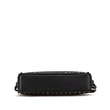 Grainy Calfskin Rockstud Crossbody Black - Lab Luxury Resale