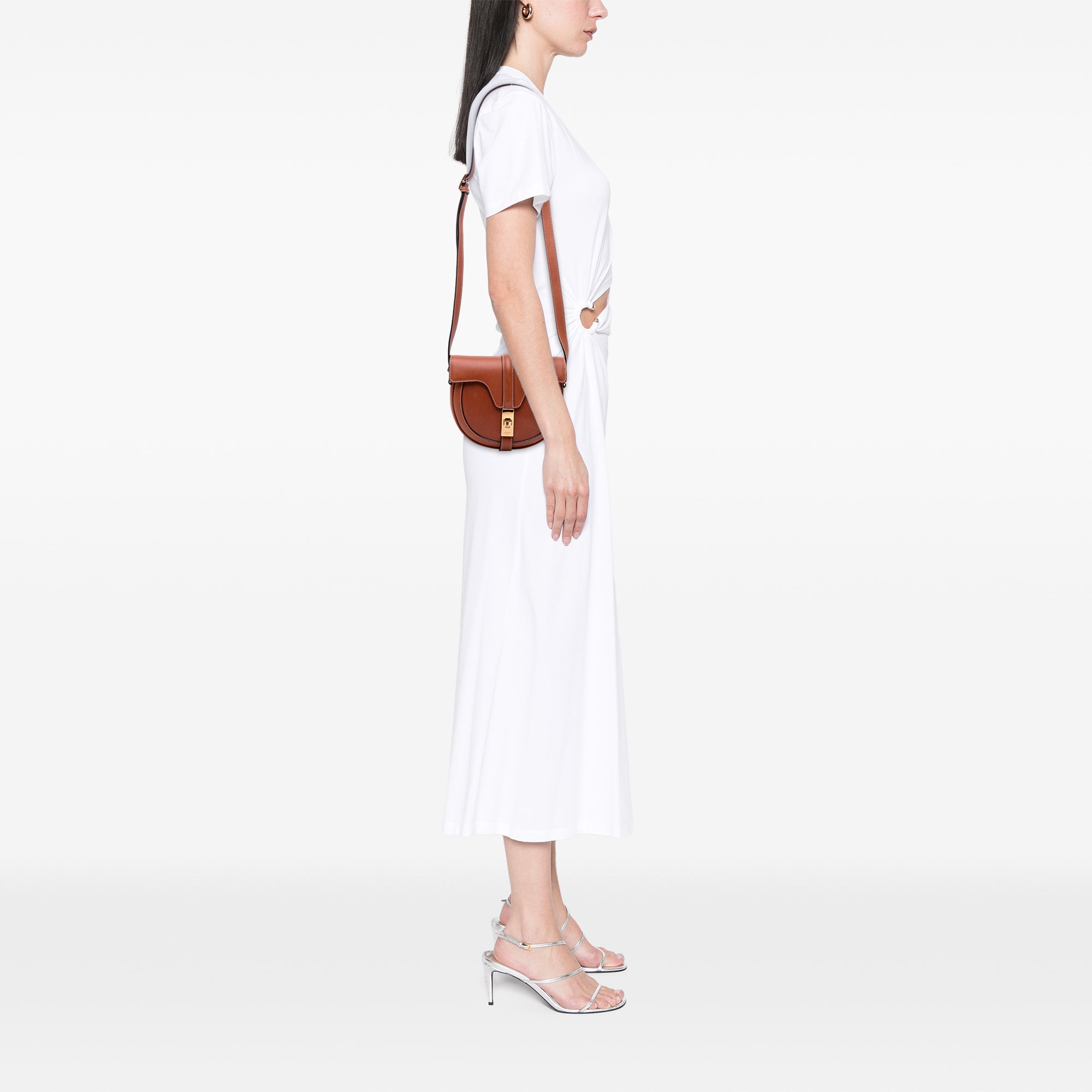 Small Calfskin Besace 16 Crossbody Brown - Lab Luxury Resale