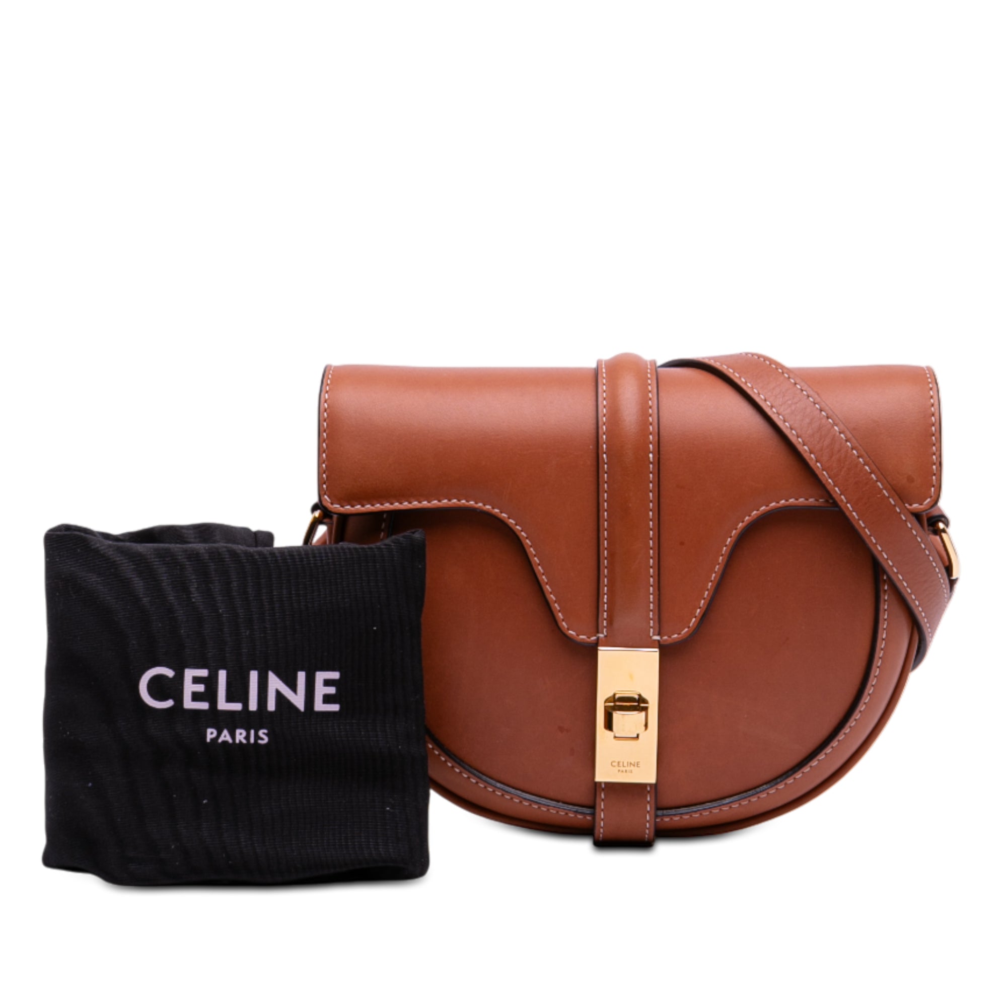 Small Calfskin Besace 16 Crossbody Brown - Lab Luxury Resale