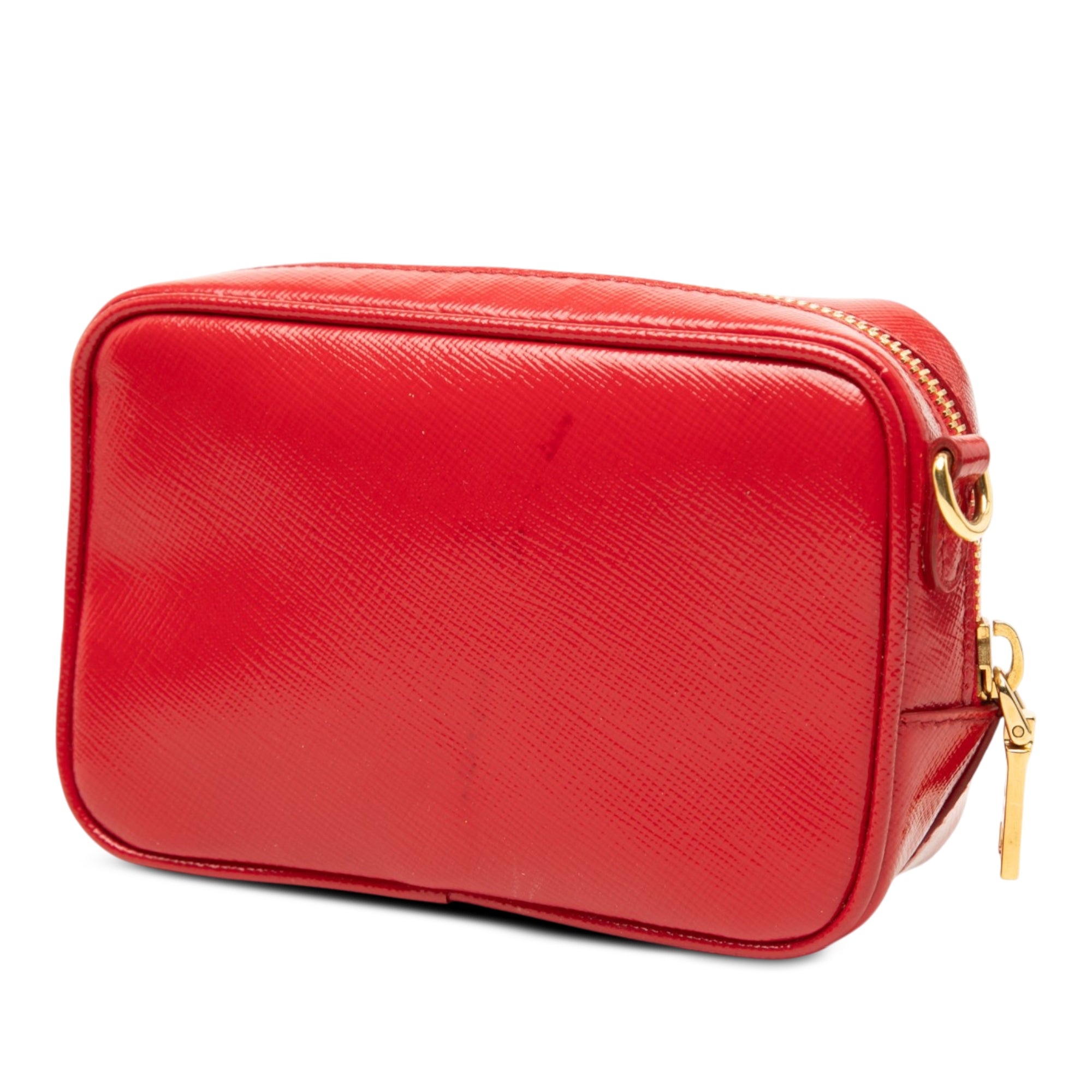 Mini Saffiano Vernice Camera Bag Red - Lab Luxury Resale
