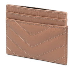 Chevron Grain de Poudre Cassandre Card Holder Brown - Lab Luxury Resale