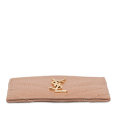 Chevron Grain de Poudre Cassandre Card Holder Brown - Lab Luxury Resale