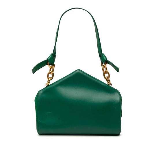Calfskin The Tip Shoulder Bag Green - Lab Luxury Resale