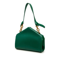 Calfskin The Tip Shoulder Bag Green - Lab Luxury Resale