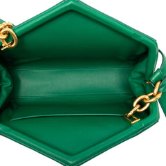 Calfskin The Tip Shoulder Bag Green - Lab Luxury Resale
