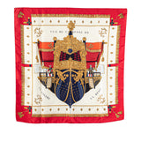 Vue Du Carosse De La Galere La Reale Silk Scarf Red - Lab Luxury Resale
