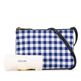 Small Gingham Trio Canvas Crossbody Blue - Lab Luxury Resale