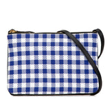 Small Gingham Trio Canvas Crossbody Blue - Lab Luxury Resale