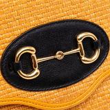 Raffia Horsebit 1955 Chain Crossbody Yellow - Lab Luxury Resale