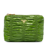 Vernice Gaufre Pouch Green - Lab Luxury Resale