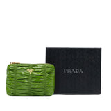 Prada Vernice Gaufre Pouch Green