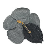 Denim Camellia Brooch Gray - Lab Luxury Resale