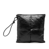 Bottega Veneta Leather Intrecciato Padded Square Pouch Black