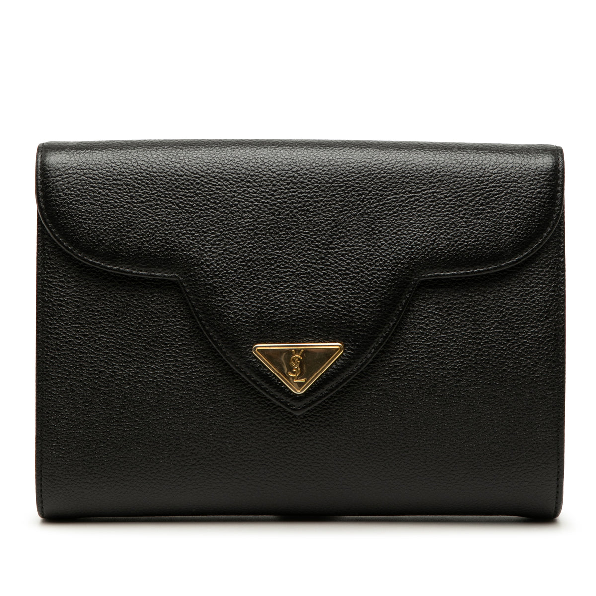 Grained Calfskin Clutch Black - Lab Luxury Resale