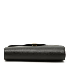 Grained Calfskin Clutch Black - Lab Luxury Resale