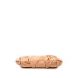 Pleated Satin Flap Clutch Brown - Lab Luxury Resale
