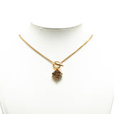 Gold Plated Anagram Pendant Necklace Gold - Lab Luxury Resale