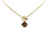 Gold Plated Anagram Pendant Necklace Gold - Lab Luxury Resale