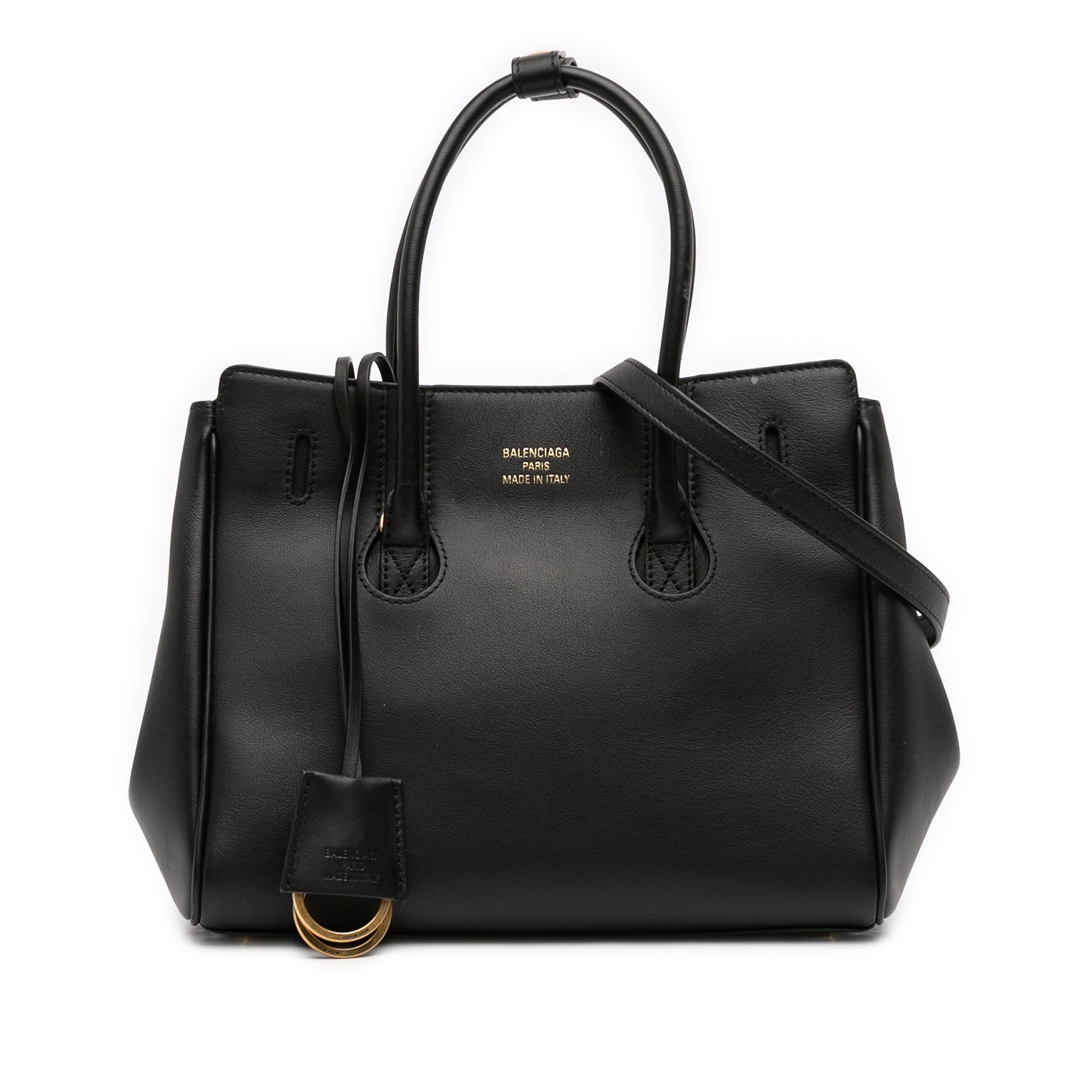 Mini Smooth Calfskin Hampton Carry All Satchel Black - Lab Luxury Resale