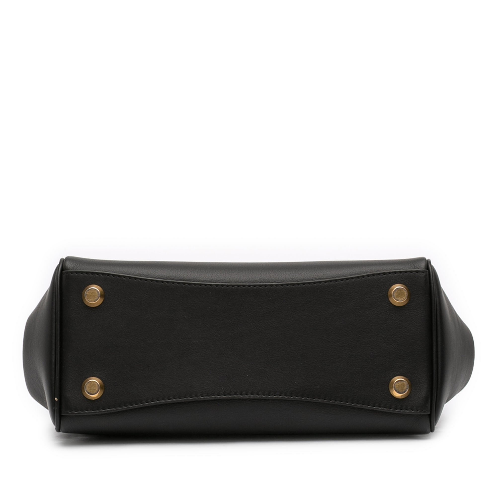 Mini Smooth Calfskin Hampton Carry All Satchel Black - Lab Luxury Resale