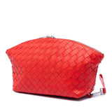 Nappa Intrecciato Wristlet Pouch Red - Lab Luxury Resale
