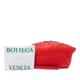 Nappa Intrecciato Wristlet Pouch Red - Lab Luxury Resale