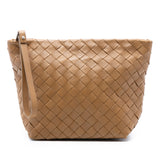 Nappa Intrecciato Pouch Brown - Lab Luxury Resale