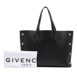 Medium Leather Logo Embossed Bond Tote Black - Lab Luxury Resale