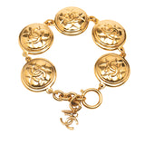 CC Gold Plated Quilted Medallion Bracelet Gold - Lab Luxury Resale