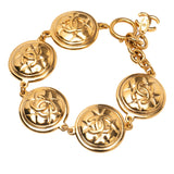 CC Gold Plated Quilted Medallion Bracelet Gold - Lab Luxury Resale