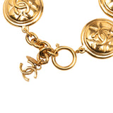 CC Gold Plated Quilted Medallion Bracelet Gold - Lab Luxury Resale